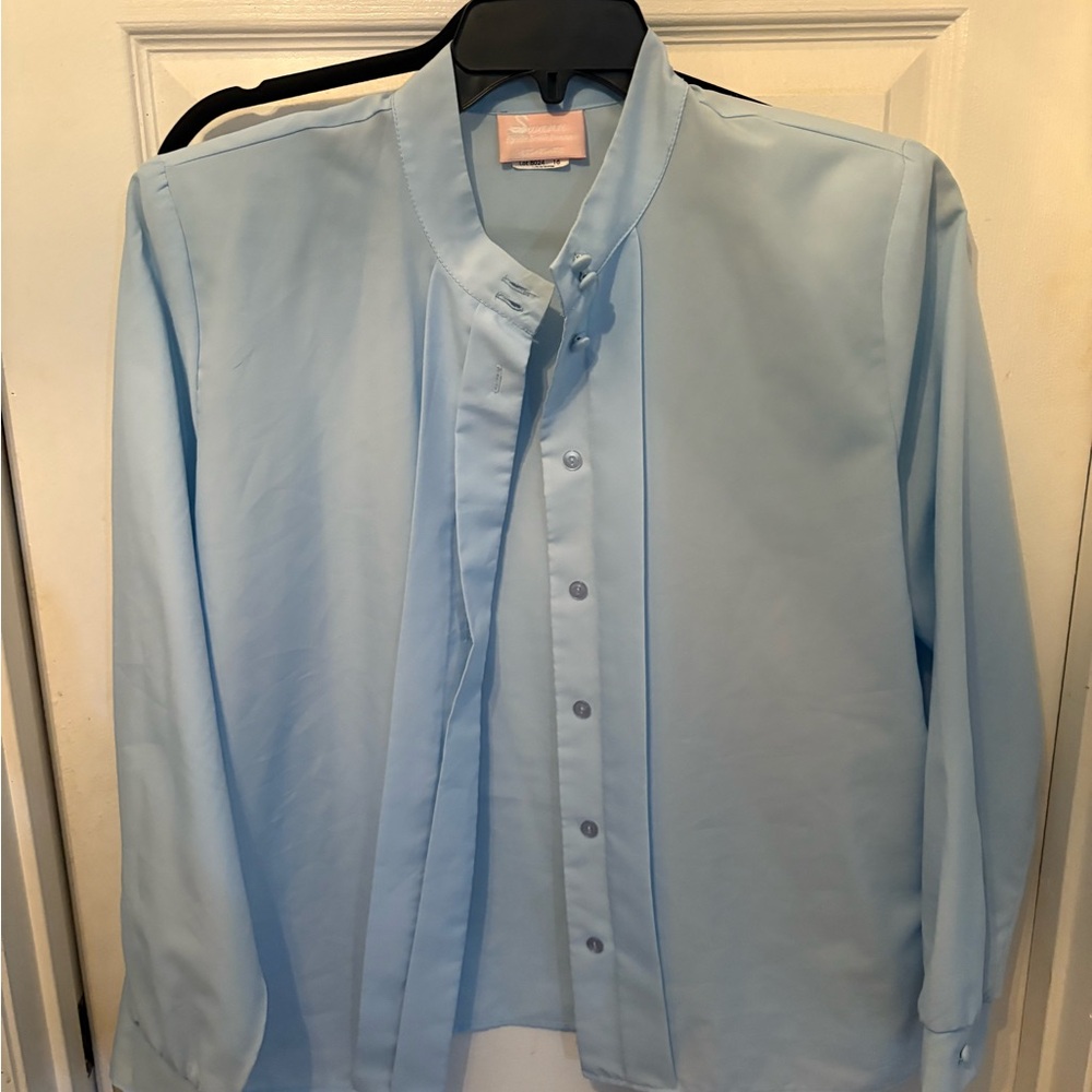 Elegant Light‎ Blue Women's Dress Shirt